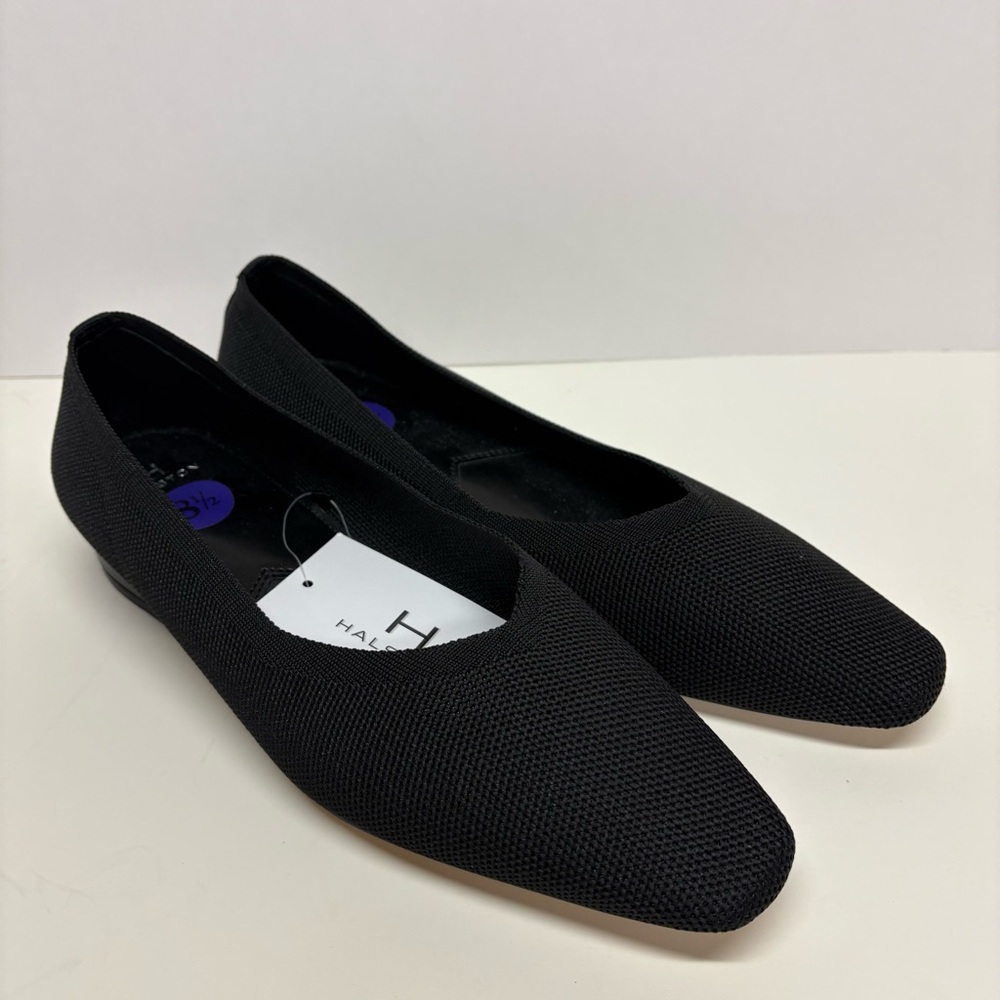 H by Halston Women's Black Flats Broadway Almond Toe Size 8.5 NWT